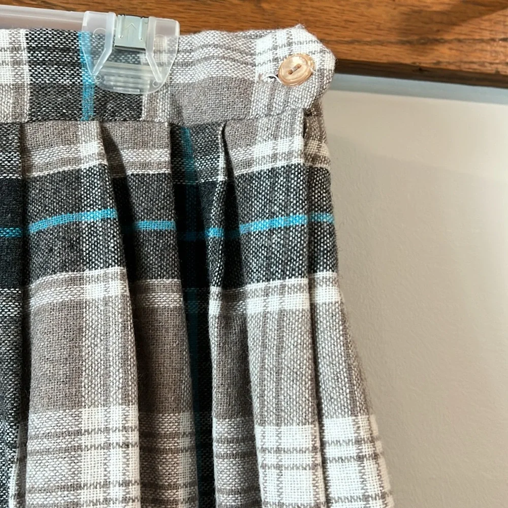 Vintage‎ - Blvd. East wool midi plaid skirt, 32